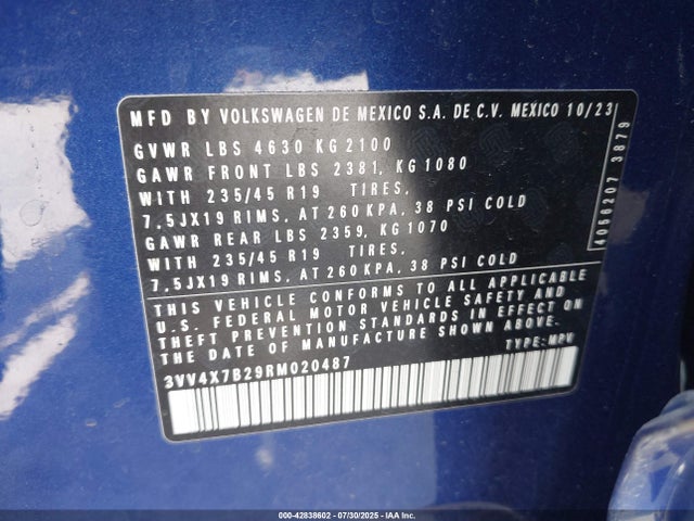 Volkswagen tsi 2024 3VV4X7B29RM020487 Image 9