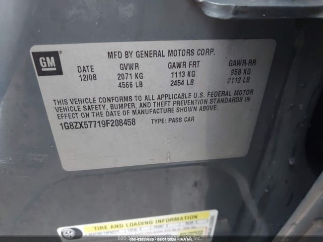 2009 SATURN AURA 1G8ZX57719F208458 Photo 8