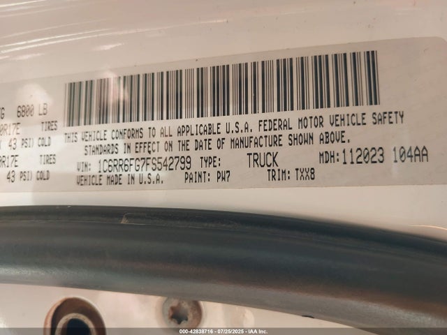 1C6RR6FG7FS542799 RAM 2015