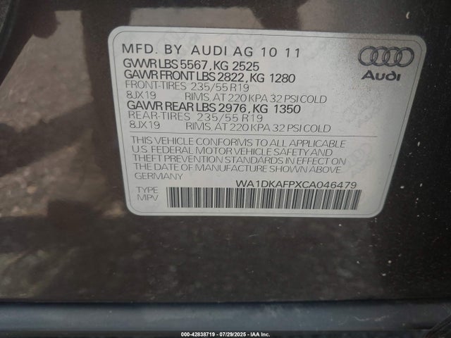 2012 AUDI Q5 WA1DKAFPXCA046479 Photo 8