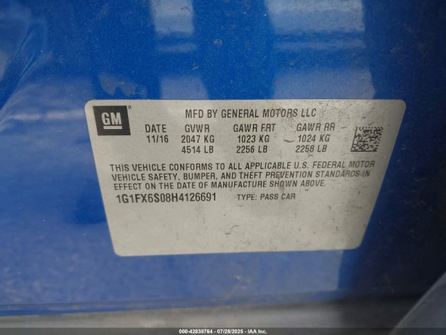 1G1FX6S08H4126691 Chevrolet BOLT EV