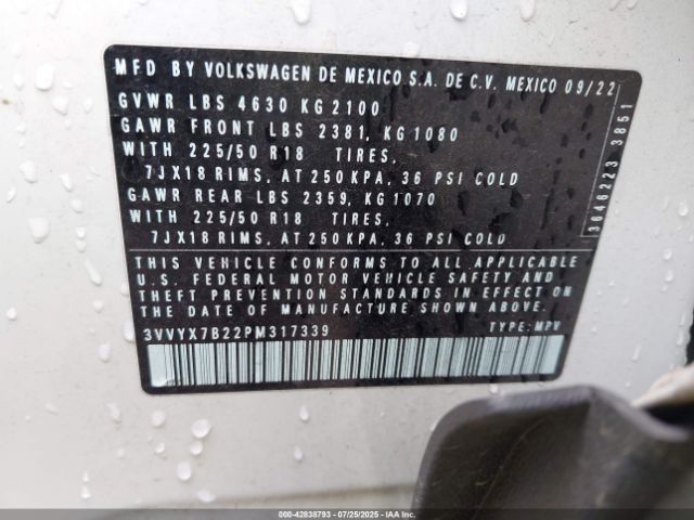 2023 VOLKSWAGEN TAOS 3VVYX7B22PM317339 Photo 8