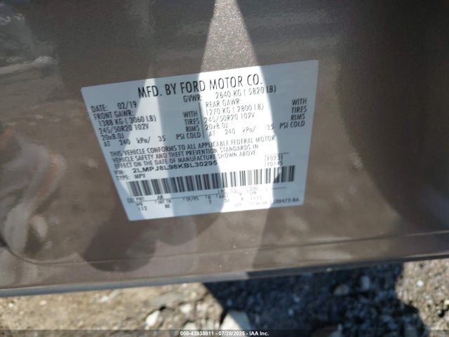 2LMPJ8L98KBL30295 Lincoln 2.0l gtdi