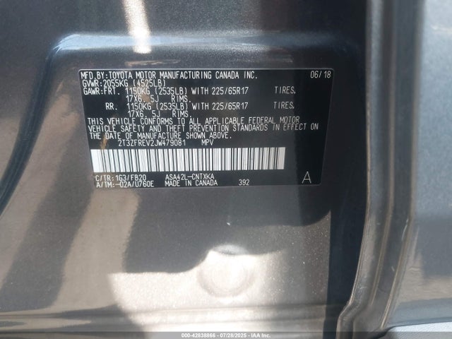 2T3ZFREV2JW479081 Toyota 2ar-fe