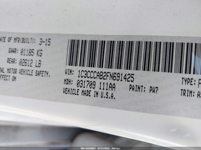 Chrysler 2015 2015 1C3CCCAB2FN691425 Image 9