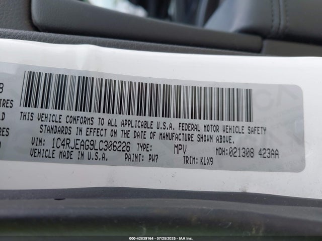 1C4RJEAG9LC306226 Jeep Grand Cherokee