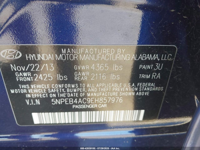 Hyundai gamma 2014 5NPEB4AC9EH857976 Image 9