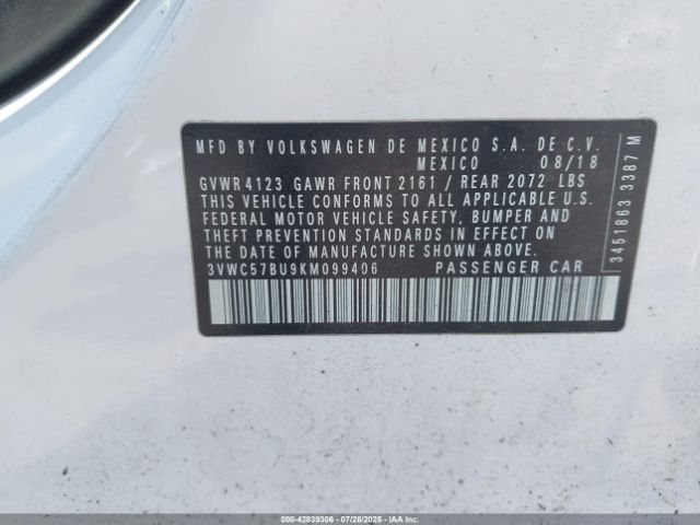 2019 VOLKSWAGEN JETTA 3VWC57BU9KM099406 Photo 8