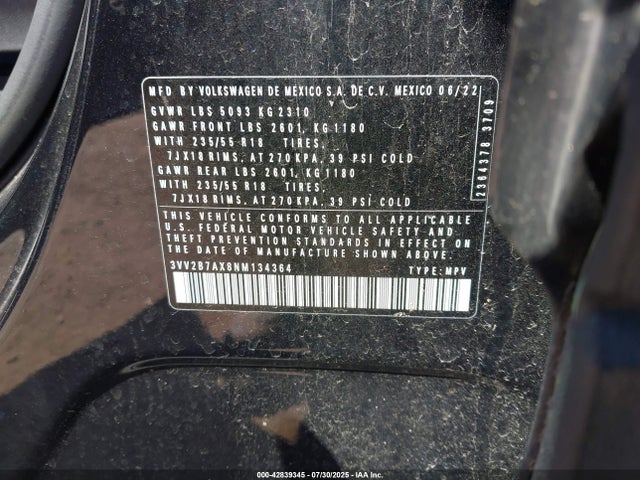 Volkswagen Tiguan 2022 3VV2B7AX8NM134364 Image 9