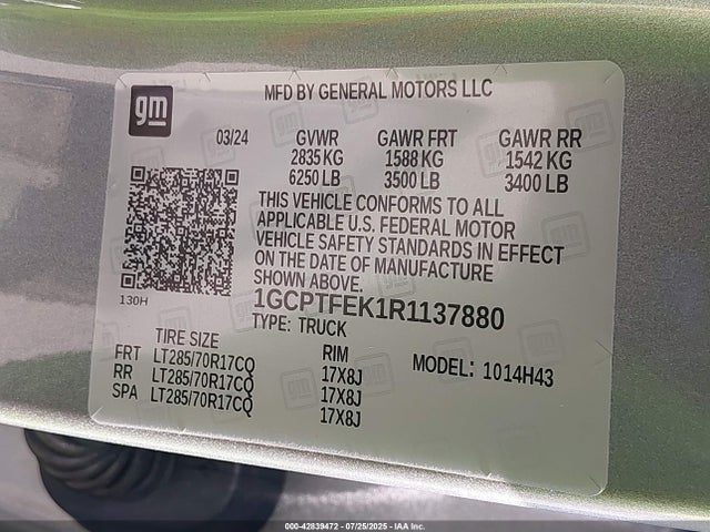 1GCPTFEK1R1137880 Chevrolet l3b