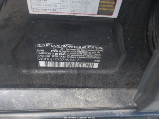 2007 MERCEDES-BENZ CLS 550 WDDDJ72X57A083291 Photo 8