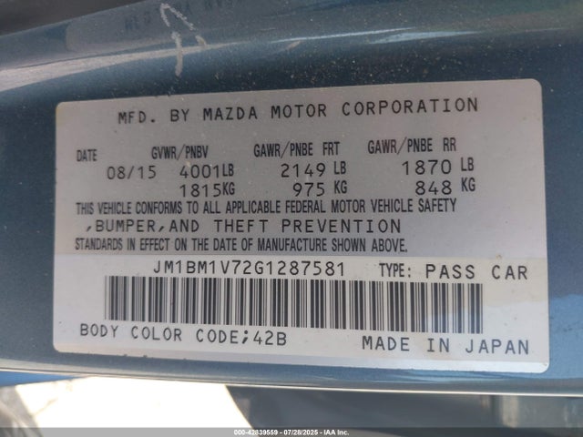 JM1BM1V72G1287581 Mazda pe
