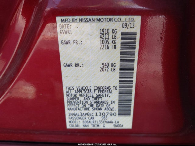 Nissan 2014 2014 1N4AL3AP6EC130790 Image 9