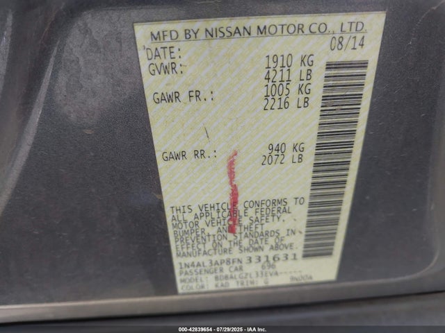 1N4AL3AP8FN331631 Nissan Altima