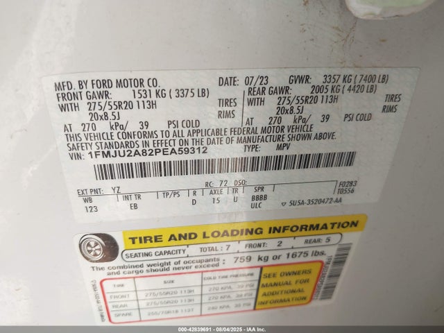1FMJU2A82PEA59312 Ford gtdi-standard