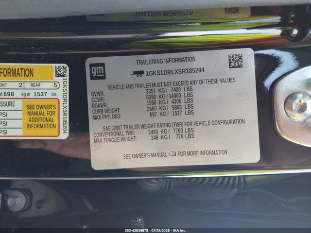 1GKS1DRLXSR185204 GMC l87