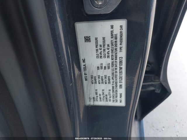 2022 TESLA MODEL 3 5YJ3E1EB7NF109613 Photo 8
