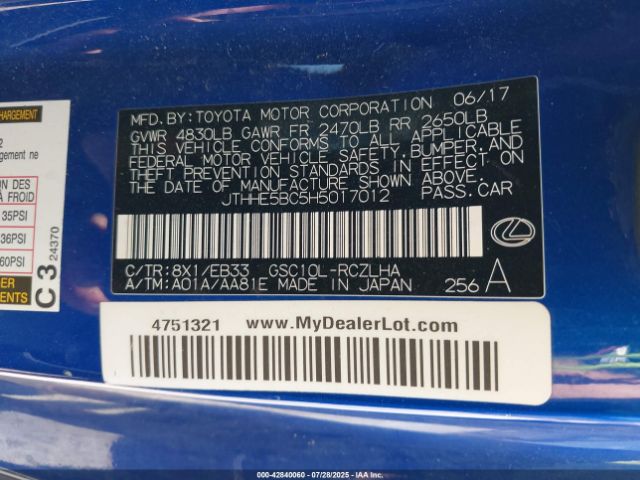 2017 LEXUS RC 350 JTHHE5BC5H5017012 Photo 8