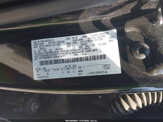 Ford 2020 2020 1FT7W2BT1LEE41417 Image 9
