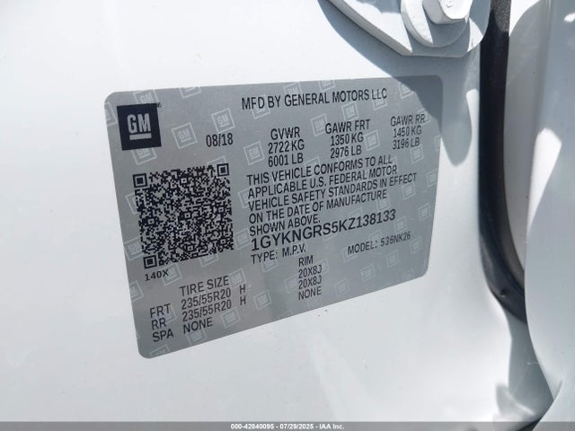 2019 CADILLAC XT5 1GYKNGRS5KZ138133 Photo 8