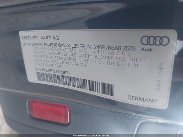 WAUBNCF52KA029671 Audi A5