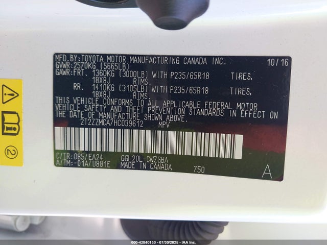 Lexus 2017 2017 2T2ZZMCA7HC039612 Image 9