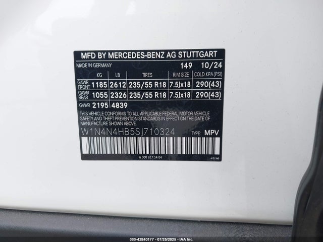 W1N4N4HB5SJ710324 Mercedes-Benz m260