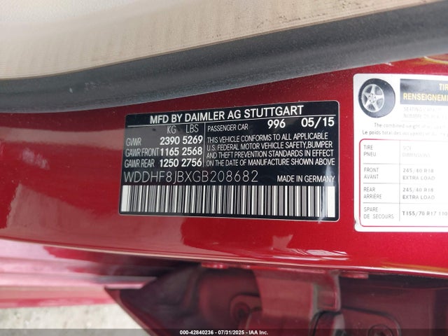 WDDHF8JBXGB208682 Mercedes-Benz E-Class