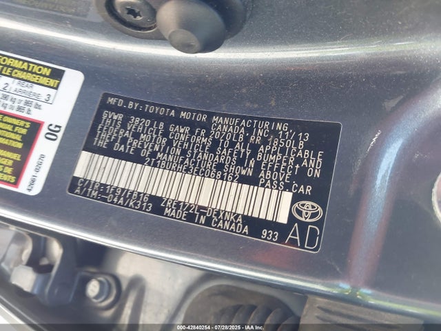 Toyota 2zr-fe 2014 2T1BURHE3EC068162 Image 9