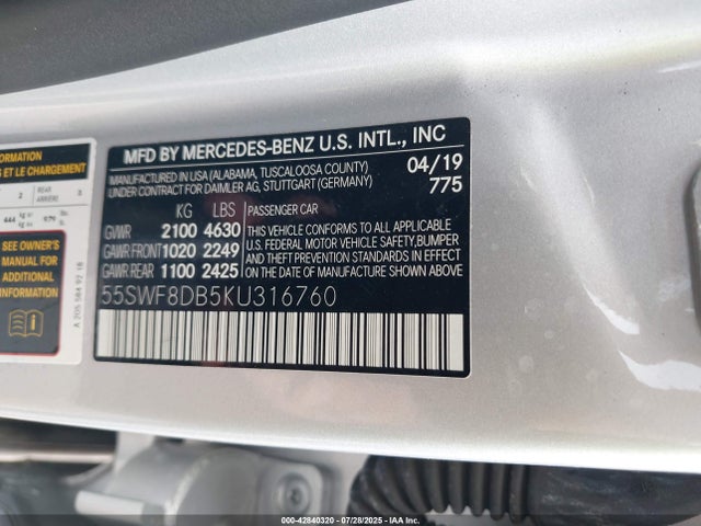 Mercedes-Benz m264 2019 55SWF8DB5KU316760 Image 9