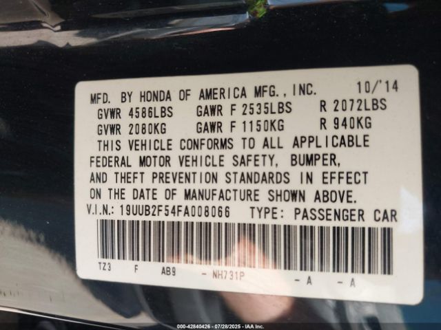 2015 ACURA TLX 19UUB2F54FA008066 Photo 8