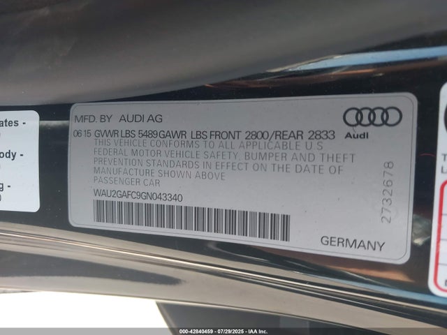 2016 AUDI A7 WAU2GAFC9GN043340 Photo 8