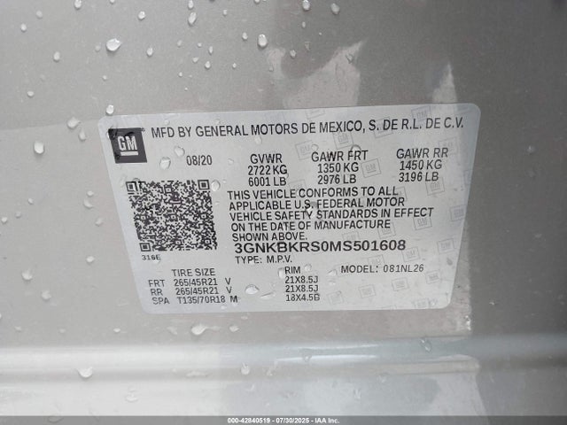 Chevrolet Blazer Awd Rs 2021 3GNKBKRS0MS501608 Image 9