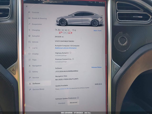 2016 TESLA MODEL S 5YJSA1E46GF156353 Photo 6