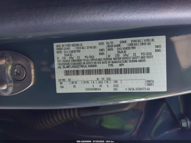 5LMTJ5DZ7RUL16669 Lincoln ivct