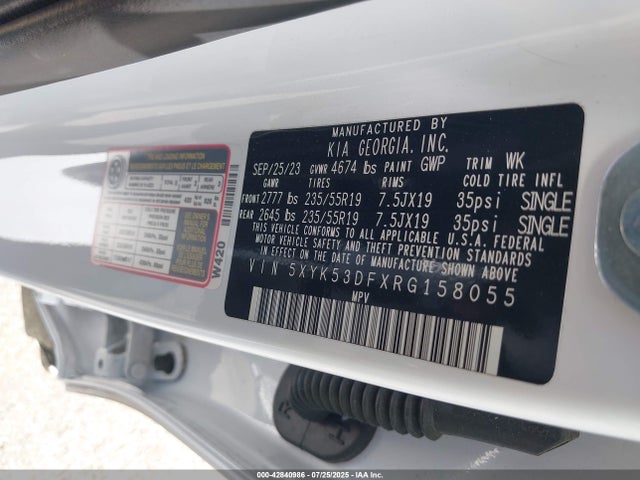 5XYK53DFXRG158055 KIA gdi theta iii