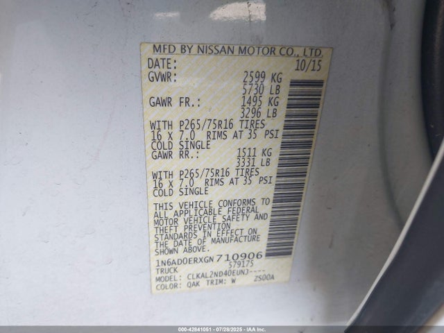 Nissan 2016 2016 1N6AD0ERXGN710906 Image 9