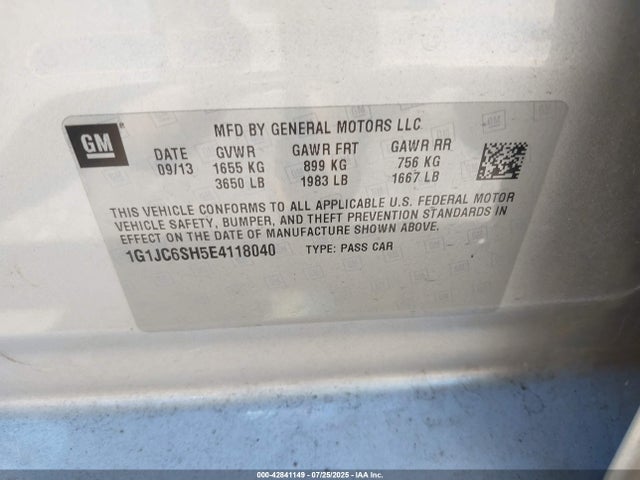 1G1JC6SH5E4118040 Chevrolet luw