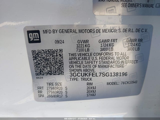 3GCUKFEL7SG138196 Chevrolet l87