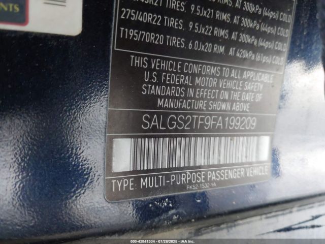 2015 LAND ROVER RANGE ROVER SALGS2TF9FA199209 Photo 8