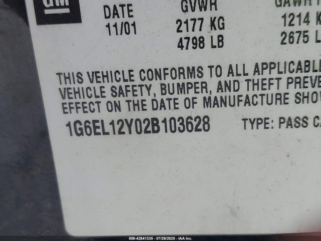 2002 CADILLAC ELDORADO 1G6EL12Y02B103628 Photo 8