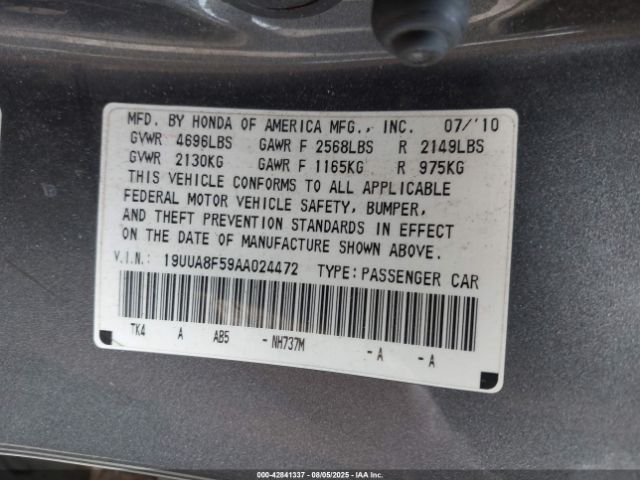 2010 ACURA TL 19UUA8F59AA024472 Photo 8