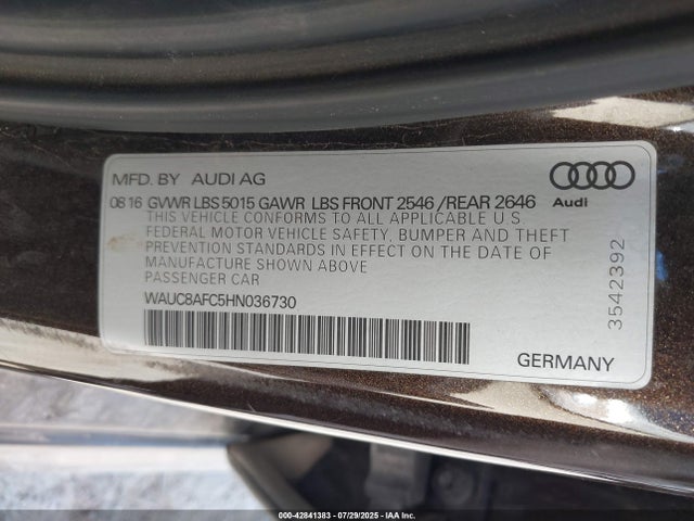 2017 AUDI A6 WAUC8AFC5HN036730 Photo 8