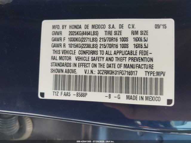 2015 HONDA CR-V 3CZRM3H31FG716917 Photo 8