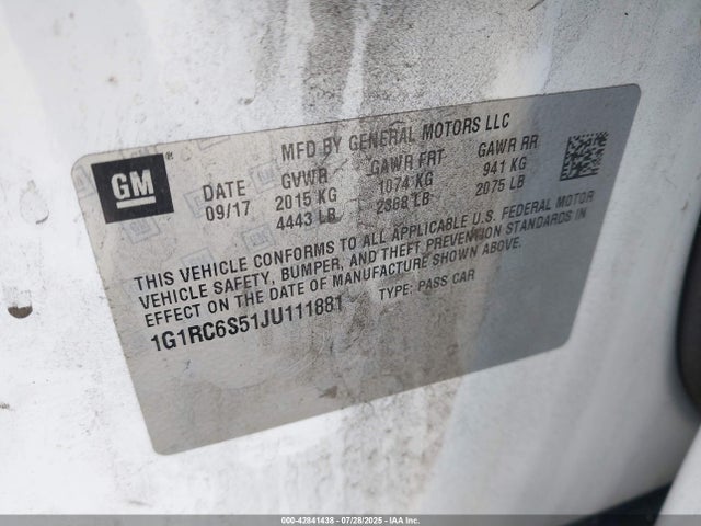1G1RC6S51JU111881 Chevrolet l3a - direct injection, variable valve timing, hybrid, gen 1