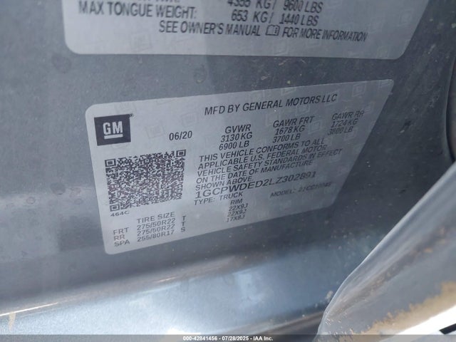 1GCPWDED2LZ302891 Chevrolet l84 - di, dfm, alum, gen 5, var 2
