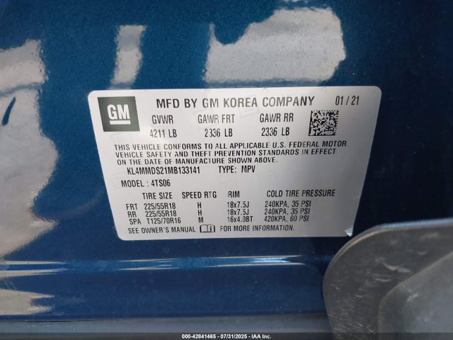 KL4MMDS21MB133141 Buick lih - e0-15, di, l3, vvt, alum, css prime