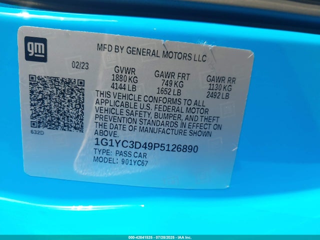 1G1YC3D49P5126890 Chevrolet lt2