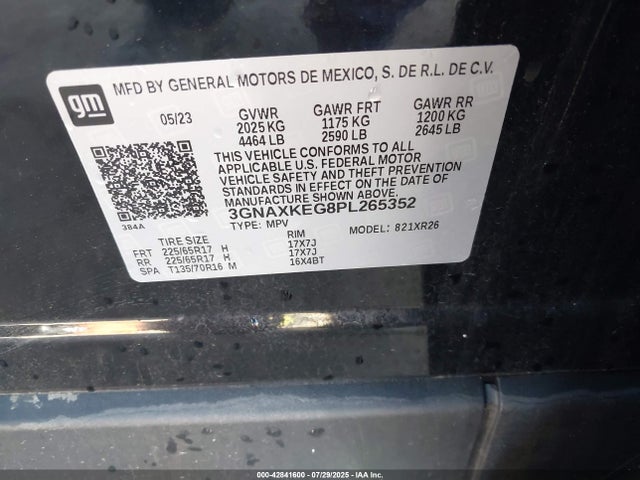Chevrolet lsd 2023 3GNAXKEG8PL265352 Image 9