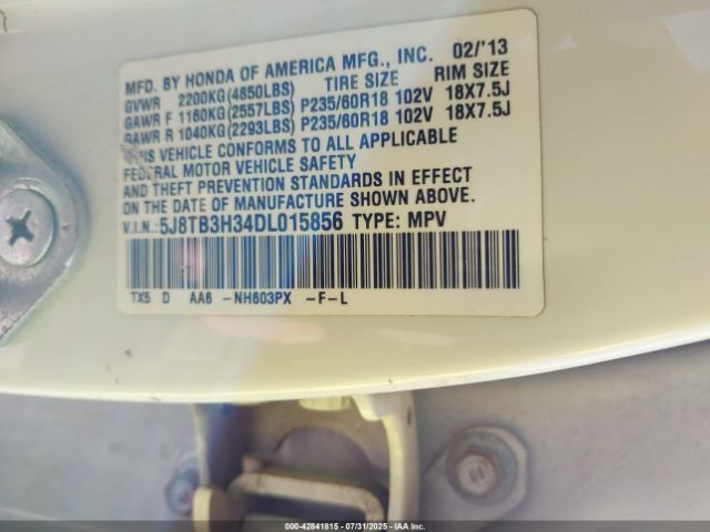 2013 ACURA RDX 5J8TB3H34DL015856 Photo 8